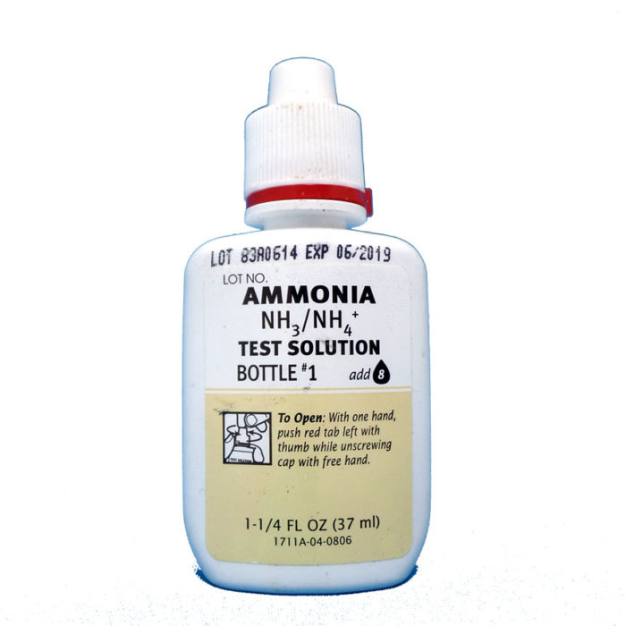 Photo of small plastic bottle of API Ammonia Reagent Bottle #1