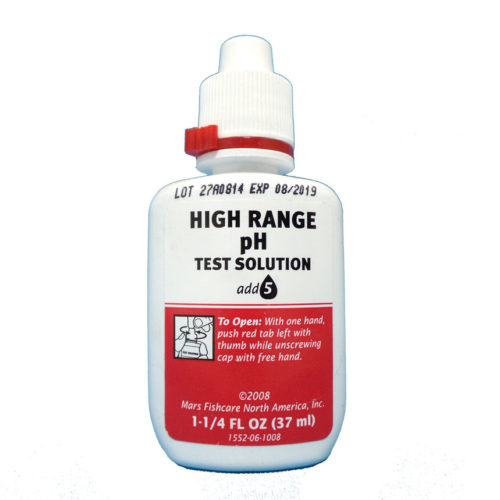 Photo of small plastic bottle of API high range ph test