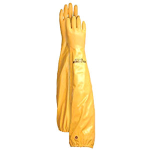 Photo of extra long, waterproof gloves, yellow