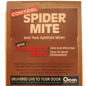 Photo of brown packaging of a mail back form for predatory mites that control spider mites