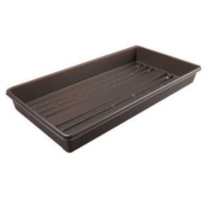 Photo of black rectangular plastic tray for seed starting