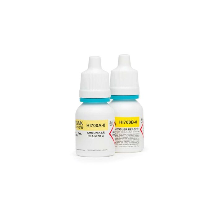 photo of two low range ammonia checker reagent bottles