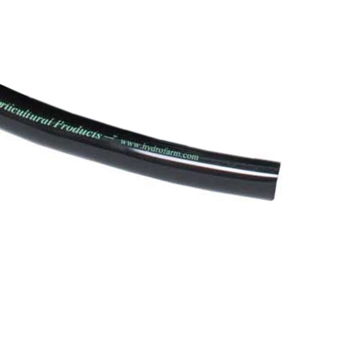 Picture of 1/2 inch black vinyl tubing that can be purchased by the foot.