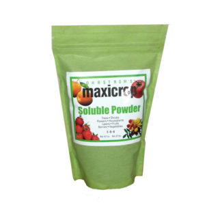 Photo of green package of Maxicrop powder with resealable top
