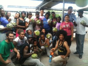 A group of eager gardeners at the GrowHaus