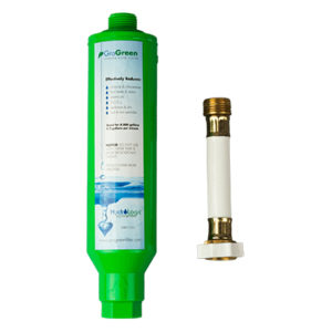 photo of green hose filter and extension