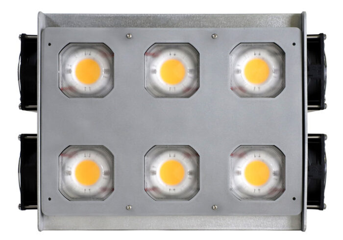 Photo of Arc600 LED Grow Light Bottom View showing 6 light bulbs