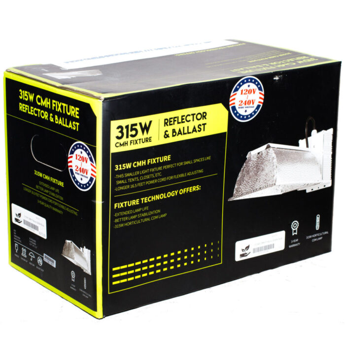 Photo of boxed 315 Highnoon Ceramic Grow light