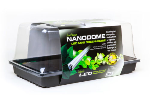 Nanodome kit with tray, humidity dome, and led light
