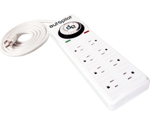 8-outlet power strip with surge protection and built-in timer